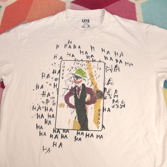 Uniqlo‎ X DC Comics Basquiat Shirt LARGE Beige Joker Warner Brothers - Picture 2 of 6